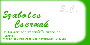 szabolcs csermak business card